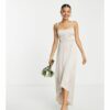 TFNC Petite - Bridesmaid - Brautjungfernkleid aus Satin in Nerzrosa mit schmalen Trägern