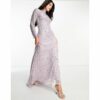 Beauut - Bridesmaid - Zurückhaltendes Maxi-Brautjungfernkleid in Lavendel mit ganzflächiger Verzierung-Lila