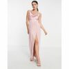 TFNC - Bridesmaid - Brautjungfernkleid in gedämpftem Zartrosa mit Wasserfallausschnitt und Knopfleiste hinten