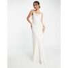 Pretty Lavish - Bridesmaid - Rückenfreies Maxi-Brautjungfernkleid aus Chiffon in Champagner-Neutral