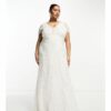 Beauut Plus - Bridal - Auffälliges Maxi-Brautkleid in Cremeweiß und Gold