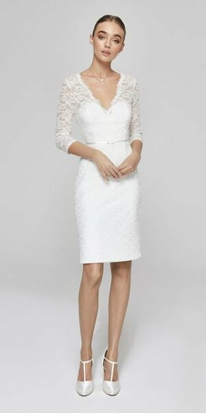 Bride Now! Brautkleid Kurzes Brautkleid mit 3/4 Arm und V-Ausschnitt comfortable to wear