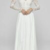 Bride Now! Brautkleid Langärmeliges Brautkleid in A - Linie aus Spitze und Chiffon
