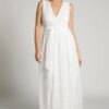 Ulla Popken Brautkleid Hochzeitskleid Blütenspitze V-Ausschnitt ärmellos