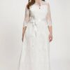 Ulla Popken Brautkleid Braut-Dirndl Spitze Stehkragen 3/4-Ärmel