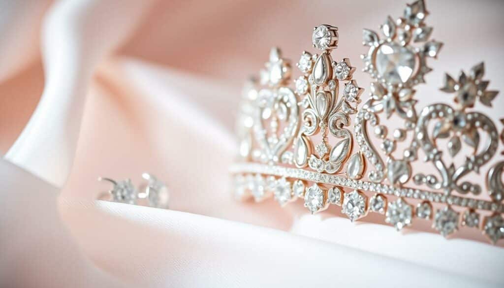 Brautohrringe und Diademe für Hochzeit