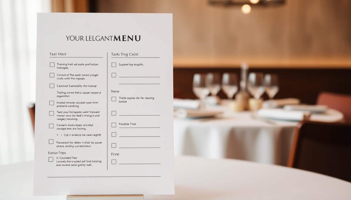 Checkliste für das Probeessen & Menüwahl