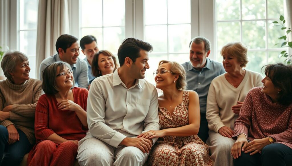 Familie und Freunde in der Ehe