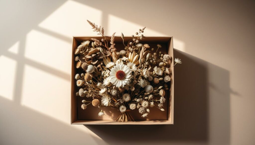 Kreative Trockenblumen Verpackung