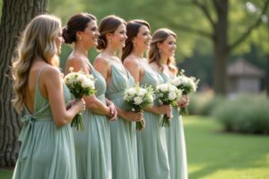 Salbeigrüne Kleider für die Hochzeit